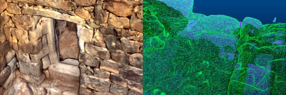 An image of 3D LiDAR scanning from the West Church at Umm Al-Jimal, Jordan.